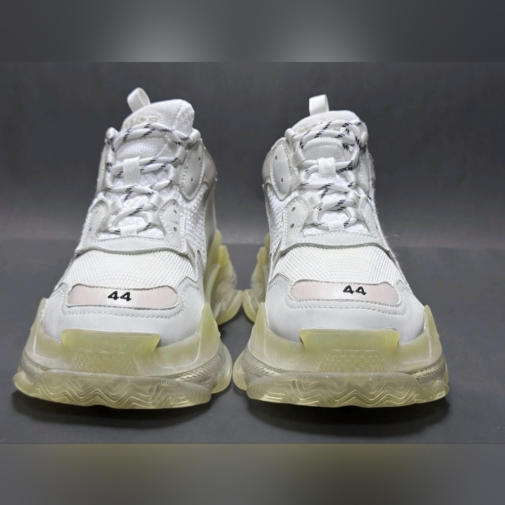 Balenciaga Men White Triple S Clear Sole Lw Top Sneakers EU 44 Size 11 US - Picture 3 of 10
